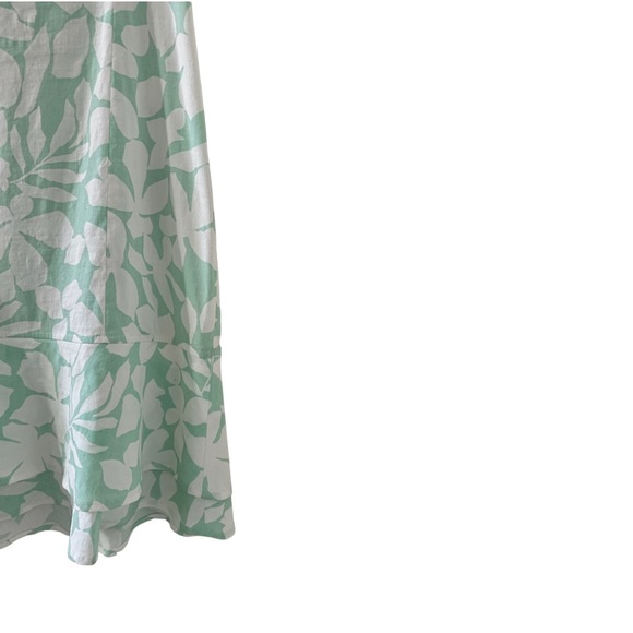 Theory Light Aqua Green and White Floral Print Strapless Hennie Dress Size 8 - Picture 3 of 7